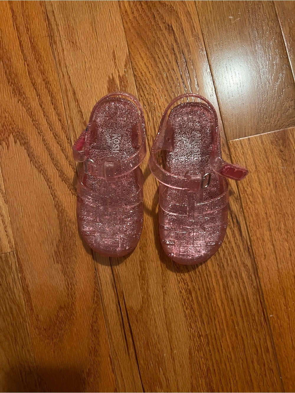 Old Navy Sparkle Pink Jelly Sandals with Buckle